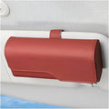 Zpana Sunglass Holder for Car Visor, Leather Auto Eyeglasses Sun Visor Organizer Case with Hidden Magnetic Closure, Auto Protective Glasses Storage Box, Universal for SUV RV Truck (Red)