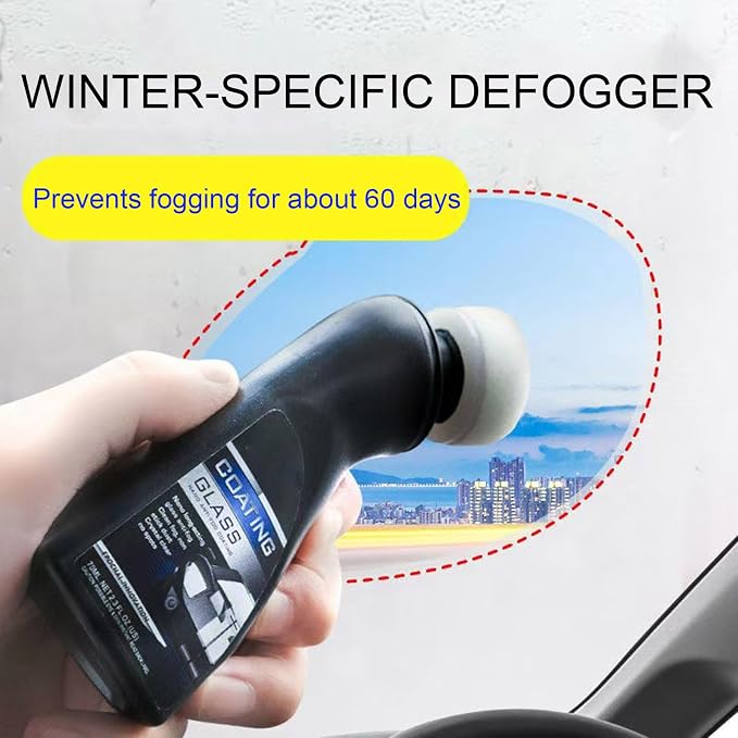 Car Glass Anti-Fog Agent - 90ml Auto Windshield Waterproof Defogging Agent, Highly Efficient Car Care Tool for RV, Small Cars, Sedan, Truck, SUV, Fog-Resistant Windshield for Clear Driving