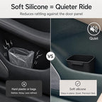 Car Door Trash Can 2 Pack, Black Silicone Garbage Bin for Driver Passenger Door Pocket, Waterproof Auto Waste Container Fits Most Standard Car Door Pockets