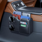 Foldable Car Storage Box with Glasses Clip,Multifunctional Seat Back Organizer,Trash Can, Auto Door Side Pocket,Storage Bag,Car Accessories Organizer Box