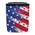American Flag Star Print Car Trash Can with Lid, 4th of July Leak Proof Auto Trash Bag Hanging Vehicle Garbage Can Multipurpose Storage Container for Back Seat Road Trip