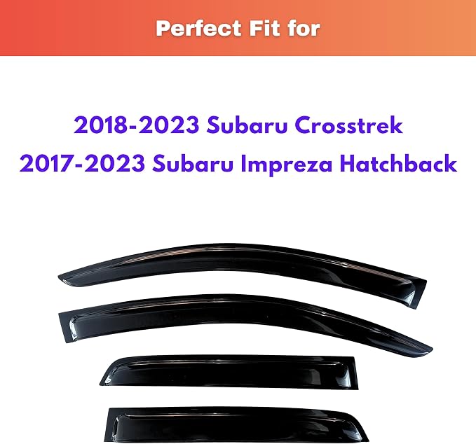 KPY Rain Guards Fit for 2018-2023 Subaru Crosstrek, Out-Channel Window Visors Vent Wind Deflectors 4PC, Car Accessories for 2017-2023 Subaru Impreza Hatchback