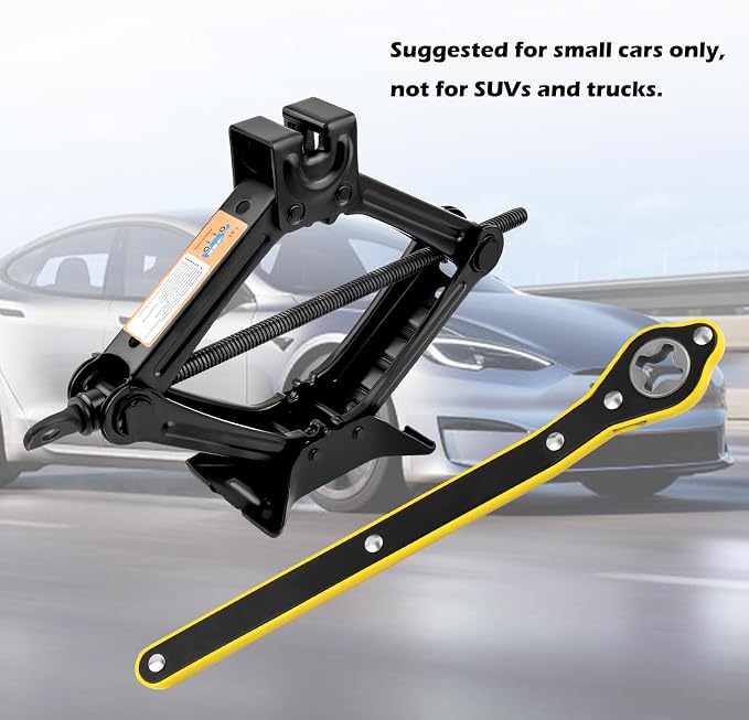 Scissor Jack for Car with Ratchet Wrench,1.5T (3307lbs) Capacity Scissor Car Jack Kit for Lifting Light Vehicles,Heavy Duty Vehicle Accessories Tire Jacks Lifting Range of 3.94-13.19"