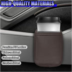 2PCS Large Cup Holder for Car Door - Clip On Vehicle Hanging Water Bottle Drink Holder Car Back Seat Pocket - Scratch-Resistant PU Leather Beverage Storage Organizer for Cars Trucks (Brown)