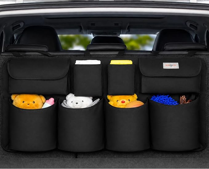 Car Trunk Organizer, LARGE CAPACITY(43 x 19 in) Car Storage Bag with 8 Pockets, 7X Upgraded Trunk Storage Organizer for Car, SUV, Truck, MPV