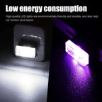 4 PCS USB LED Car Interior Atmosphere Lamp, Portable Mini LED Night Light, Plug-in USB Interface Trunk Ambient Lighting Kit, Universal Interior Accessories for Most Vehicles (White, Purple)