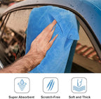 30 Pcs 16 × 16 Inch Microfiber Towels for Cars, 500 GSM Edgeless Plush Car Detailing Towel, Lint Free Scratch Free Cleaning Cloths for Drying, Washing, Polishing, Waxing, Home (Light Blue)