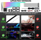 Dreamcolor Acrylic Interior Car LED Strip Light with Wireless APP, RGB 18 in 1 with 175 inches 593 LEDs Fiber Optic Ambient Lighting Kits, 16 Million Colors Sound Active Function Car Neon Lights