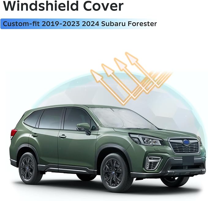 for Forester SUV Windshield Sun Shade Car Sunshades, Custom-fit 2019-2023 2024 Subaru Forester Windshield Cover Front Window Sun Visor Shield Keep Vehicle Cool Interior Accessories