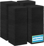 Black Microfiber Cleaning Cloth 200 Pack, 11.5 x 11.5 inch Bulk Shop Towels | Reusable Cleaning Rags for Cars, Kitchen, Window, Garage and House, Ultra Absorbent, Lint Free, Streak Free