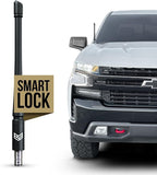 Truck Antenna for Chevy Silverado & GMC Sierra Accessories - Anti Theft - Carwash Safe - Short Replacement Antenna (8 Inch SmartLock)