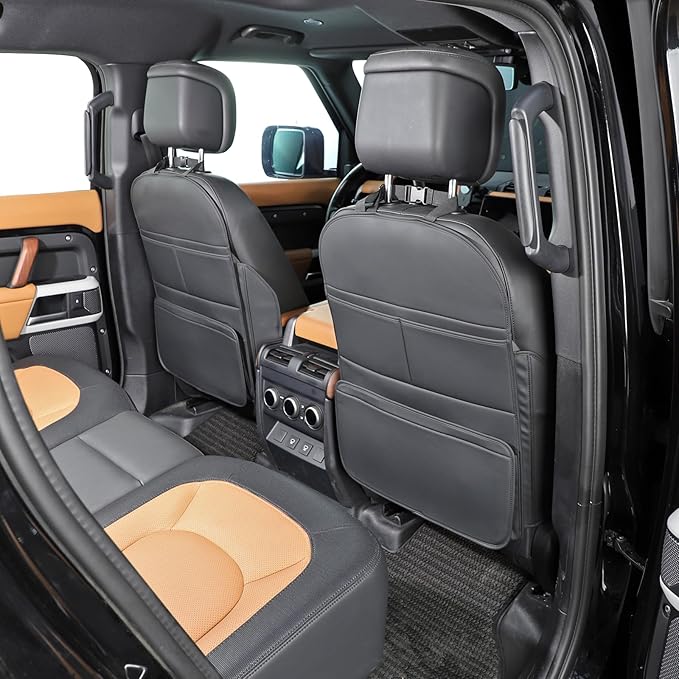Seat Back Protector,Shields Seat Backs From Kicks and Adds Storage | kick mats back seat protector easy to install and clean, well-crafted, sturdy, durable and stylish.2 Pack