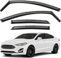 GrandWheel Window Deflectors Smoke Tinted in-Channel Side Window Vent Visor Deflectors Rain Guards Compatible with Ford Fusion 2013-2020 - 4 pcs. GW0079