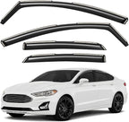 GrandWheel Window Deflectors Smoke Tinted in-Channel Side Window Vent Visor Deflectors Rain Guards Compatible with Ford Fusion 2013-2020 - 4 pcs. GW0079