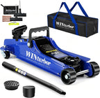 2.5T Floor Jack, 5500 lbs, 3.35"-14.96" Lift, Tire Kit, Pads & Bag | Steel jack, 3.35"-14.96" lift. 360° swivel handle, rear casters. Includes tire kit, 2 rubber pads & bag.