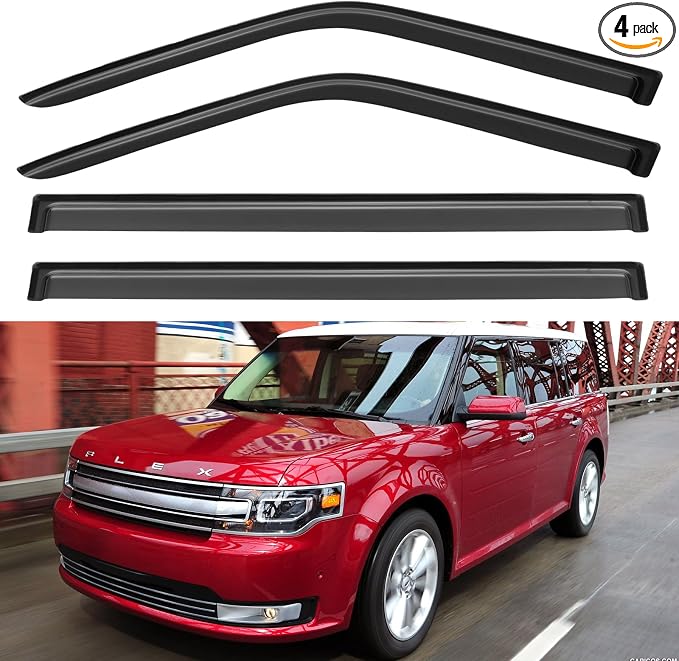 Window Visors Rain Guards Shield for 2009-2019 Ford Flex, Out-Channel Window Vent Wind Deflectors Visors Shades for 09-19 Ford Flex