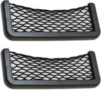 2 Pcs Black Car Net Pocket， Abs Self-Adhesive Multifunctional Car Mesh Bag Organizer Net，7.87in*3.15in Automotive Frame Storage Net Pocket. Suitable for Cars