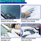 Magnetic Car Windshield Snow Cover, Extra Large Auto Ice Guard Windshield Cover with Side Window & Side Mirror Protector, Safe Reflective Vehicle Winter Exterior Accessories (Black)