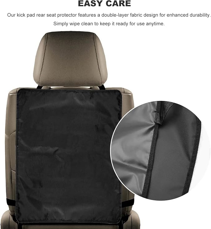 2 PCS Kick Mats Backseat Protector, Large Protective Kick Mat Waterproof Car Back Seat Cover, Universal Back Seat Protector for Vehicles Protect from Dirt Mud Scratches