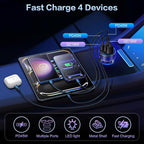 USB C Car Charger, 3-Pack Multi Port 90W Super Fast Charging Cigarette Lighter Adapter, 4-in-1 Dual USB-C & USB-A Car Phone Power Adapter for iPhone 17/16/15/Pro Max, iPad, Samsung Galaxy S25
