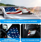 Eagle Foldable Windshield Snow Cover, Reflective Accordion Car Windshield Snow Cover, Sun Visor for Car Windshield, Ultimate Heat & UV Protection, Suitable for Most Cars, 54" L x 27.6" W