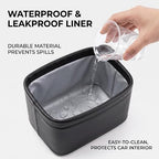 Leather Car Trash Can, Waterproof Leakproof Car Garbage Bin with Structured Base, Collapsible PU Auto Organizer for Front/Back Seat, Auto Accessories for SUV Truck Travel