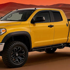 Tape-On Window Visors for Toyota Tundra Double Cab/Extended Cab 2007-2014 2015 2016 2017 2018 2019 2020 2021, Outside Mount Rain Guards Vent Visors Window Deflectors, Smoke Tint, 4PCS