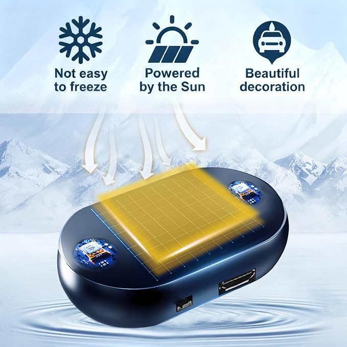 Anti-Freeze Electromagnetic Car Snow Removal Device, 2026 New Solar Car Interference Antifreeze Instrument, Easy Set up Defroster for Car Windshield, Universal Fit for All Vehicles-2pcs