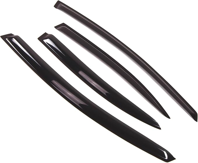 WD2-222 Dark Smoke 4 Pcs Set Window Visor (Outside Mount) Deflector Rain Guard Compatible with 2006-2011 Honda Civic Sedan