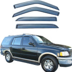Tape On Window Visors Rain Guards Compatible with Ford Expedition/Lincoln Navigator 1997-2017, Side Window Wind Deflectors Vent Visors Shade,Truck Accessories-4pcs