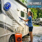62'' Car Wash Brush Kit with Long Handle, Chenille Microfiber Car Wash Mop Mitt Scratch-Free Car Detailing Cleaning Brush Care Kit Car Cleaning Supplies for Cars RV Truck Boat