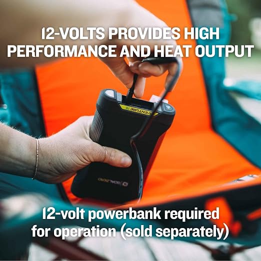 Backside 12-Volt Powered Heated Seat Pad, X-Large, Orange/Blue