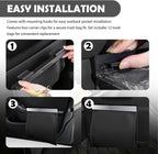 2026 New Car Trash Can with LED Light & Strong Magnet Closure,Leather Car Trash Bin with 12 Bags,Large Capacity Cars Garbage Can as Cars Organizer for Back Seat/Door