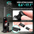 6 Tons / 12000 lbs Lifting Automotive Welded Hydraulic Bottle Jack for Car SUV Pickup Truck, Auto Repair, with Manual Handle & Carrying Storage Case, Black