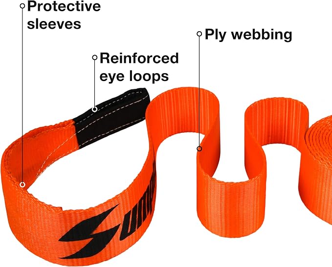 Tow Strap Tree Saver Strap for Winching 3" x 20' 30,000 lb,Heavy Duty Offroad Straps RV Trailer Truck Winch Strap Emergency 4x4 Off Road Recovery Towing Rope Camper Accessories Travel Car Essentials