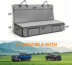 Dog Truck Seat Cover for Back Seat,Waterproof Back Seat Cover for Truck,Heavy-Duty Scratchproof Pu Leather Bench Seat Covers for Trucks Ford F-Series/Chevrolet Silverado/Ram/Jeeps (Grey, X-Large)