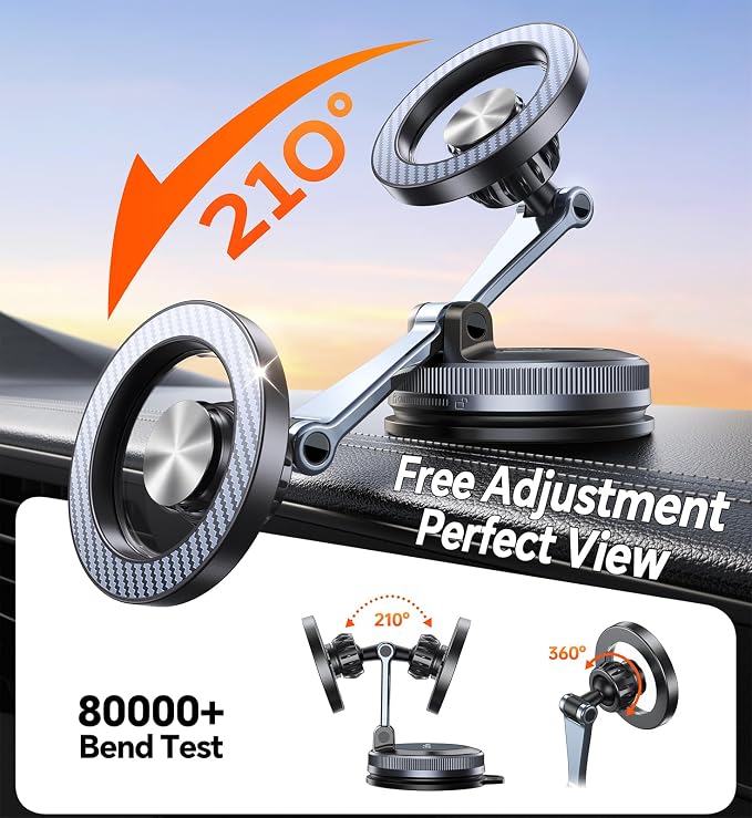 for MagSafe Car Mount【Windshield+Vent+Dash】Magnetic Phone Holder for Car Phone Holder Mount Cell Phone Holders for Your Car Accessories Suction Phone Mount for Car Truck Stand for iPhone 17 16