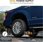 Dual Power Electric Car Jack w/ 4.0Ah Battery & 12V DC Backup, Compatible with Dewalt 20V MAX Battery, 1 Ton Cordless Jack, 5.5-15.7in Lifting Range, Heavy Duty Steel Jack for Emergency Tire Change
