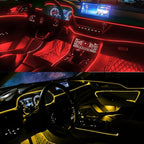 Car LED Strip Lights, USB Interior Ambient Lighting Kits with Wireless APP and RF Remote Control, 16 Million Colors Music Mode Car Decoration Lights with 315 inches 3.0mm Fiber Optic (6 in 1)