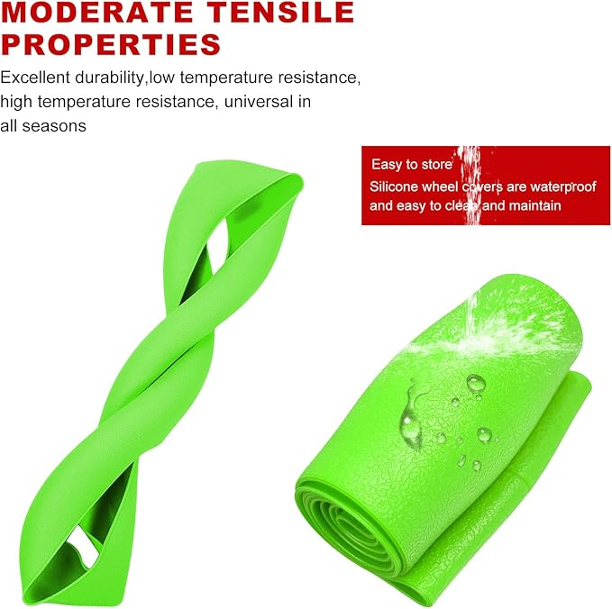 Car Steering Wheel Cover, 13 to 14.17 inches Anti-Slip Silicone Steering Wheel Protector, Soft Flexible Shock-Absorbent Steering Wheel Protective Cover for Most Car Models (Green)