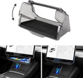 Hidden Under Screen Storage Box for 2016-2026 Tesla Model Y/Model 3 Accessories,One‐Click Open & Silent Damping Slides Center Console Organizer (Fit New Model Y Juniper/Model 3 Highland)