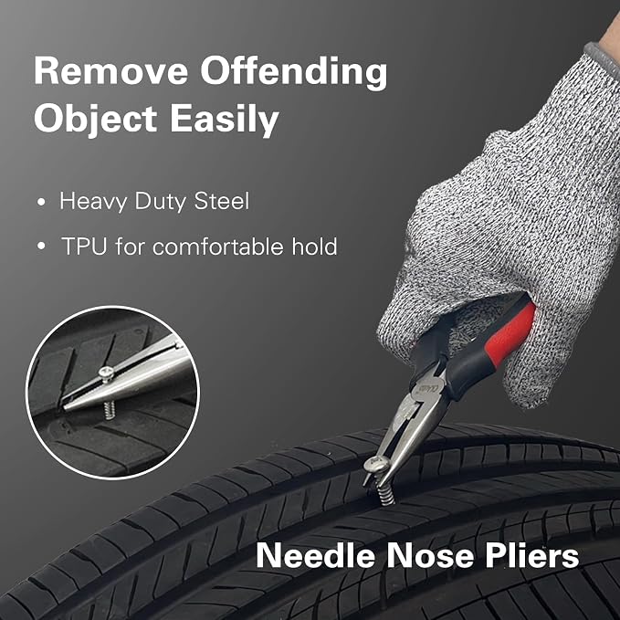 Tire Plug Repair Kit, Heavy Duty Car Emergency Tool Kit for Flat Tire Puncture Repair, 80 Pcs Value Pack, Tire Patch Kit fit for Autos, Cars, Motorcycles, Trucks, RVs, etc.