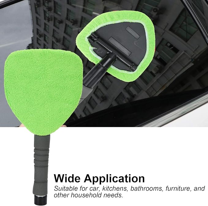 Microfiber Car Window Tool Windshield Cleaner Wand Tool with Telescopic and Extendable Handle Auto Inside Glass Wiper Kit