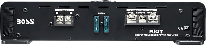 R1600M Monoblock Car Amplifier – 1600 W High Output, Low/High Level Inputs, Low Pass Crossover, Hook Up to Subwoofer for Bass