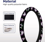 Purple Dark Fantasy Steering Wheel Cover, Polyester Non-Slip Car Wheel Grip, Universal 15 Inch Auto Accessory