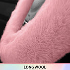 Steering Wheel Cover, Fluffy Car Wheel Covers for Women/Girls/Ladies，Soft Wool Fur Steering Wheel Protector, Universal 14 1/2 inches to 15 inches - Pink