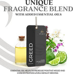Greed Disposable Card Freshener for Men | Car Scents Air Freshener with Greed Fragrance | Strong Car Perfume Air Freshener with Odor Eliminating Technology | By