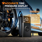 Tire Inflator Portable Air Compressor Battery Rechargeable 12VDC 150PSI Cordless Auto Shutoff w/Digital Pressure Gauge 2X Faster Inflation Pump for Car Motorcycle ATV UTV Bike