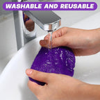 10 Pcs Windshield Cleaner Tool Car Window Cleaning Supplies with Extendable Handle Include 6 Washable Microfiber Bonnets 2 Empty 60ml Spray Bottle Glass Wiper Kit(Purple)