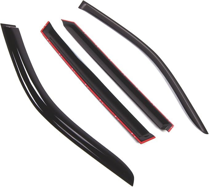 WD2-782B Dark Smoke 4 Pcs Set Window Visor (Outside Mount) Deflector Rain Guard Compatible with 2017-2018 BMW X5